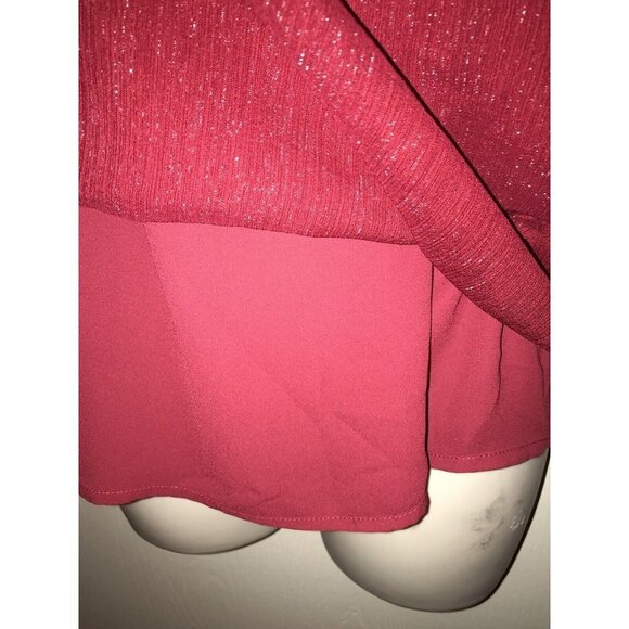 Express Barcelona Red Silver Glitter Spaghetti Strap Reversible Cami SZ S/P Tags - Picture 7 of 7